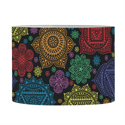 Seven Chakras Flowers Pattern Print Drum Lamp Shade