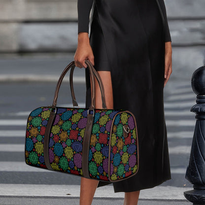 Seven Chakras Flowers Pattern Print Duffle Bag
