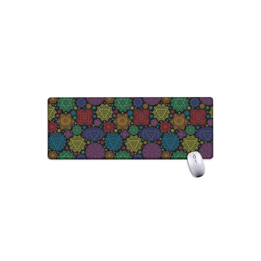Seven Chakras Flowers Pattern Print Extended Mouse Pad