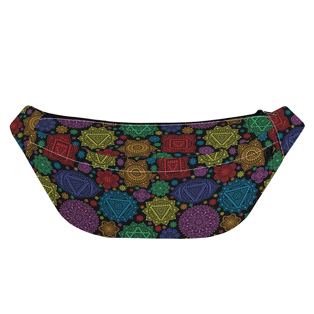Seven Chakras Flowers Pattern Print Fanny Pack