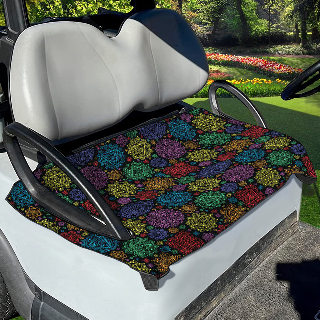 Seven Chakras Flowers Pattern Print Golf Cart Seat Cover