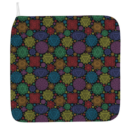 Seven Chakras Flowers Pattern Print Hand Towel