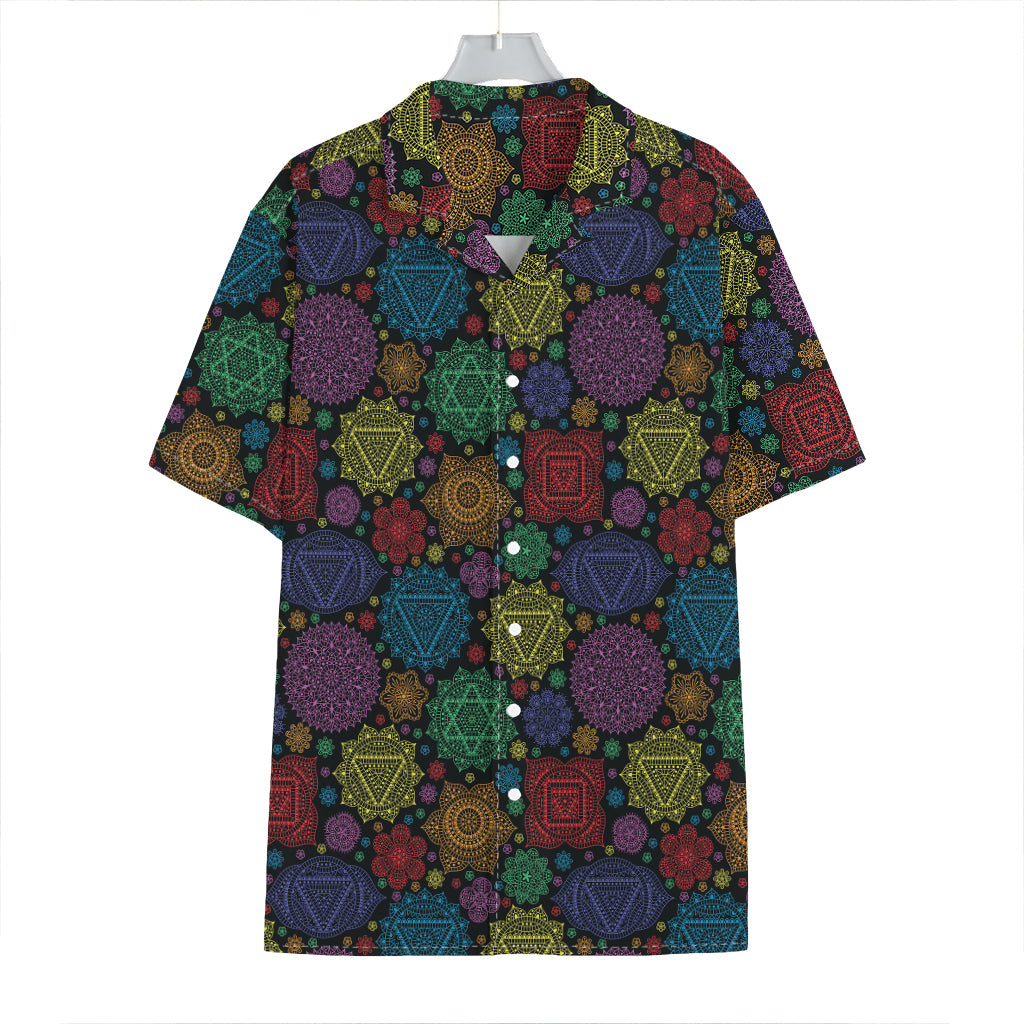 Seven Chakras Flowers Pattern Print Hawaiian Shirt