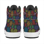 Seven Chakras Flowers Pattern Print High Top Leather Sneakers