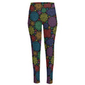 Seven Chakras Flowers Pattern Print High-Waisted Pocket Leggings