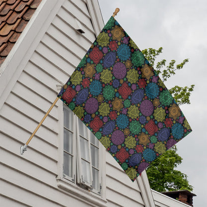 Seven Chakras Flowers Pattern Print House Flag