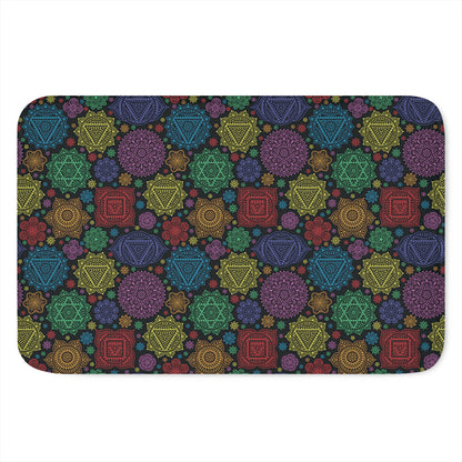 Seven Chakras Flowers Pattern Print Indoor Door Mat