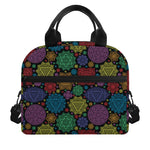 Seven Chakras Flowers Pattern Print Insulated Lunch Bag