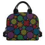 Seven Chakras Flowers Pattern Print Insulated Lunch Bag