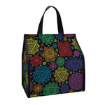 Seven Chakras Flowers Pattern Print Insulated Lunch Tote