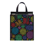 Seven Chakras Flowers Pattern Print Insulated Lunch Tote