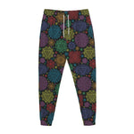 Seven Chakras Flowers Pattern Print Jogger Pants