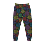 Seven Chakras Flowers Pattern Print Jogger Pants