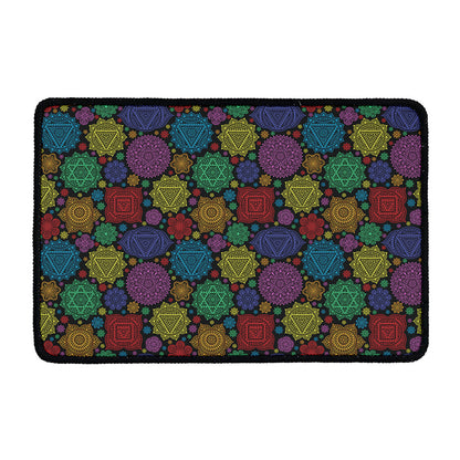 Seven Chakras Flowers Pattern Print Kitchen Mat