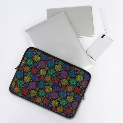 Seven Chakras Flowers Pattern Print Laptop Sleeve
