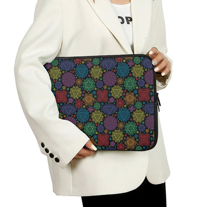 Seven Chakras Flowers Pattern Print Laptop Sleeve