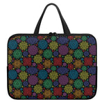 Seven Chakras Flowers Pattern Print Laptop Sleeve With Handle