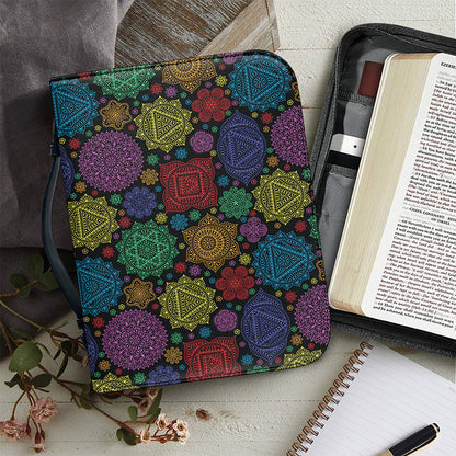 Seven Chakras Flowers Pattern Print Leather Bible Cover