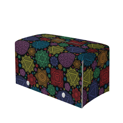 Seven Chakras Flowers Pattern Print Leather Tissue Box Cover