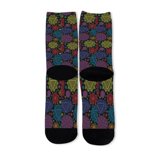 Seven Chakras Flowers Pattern Print Long Socks