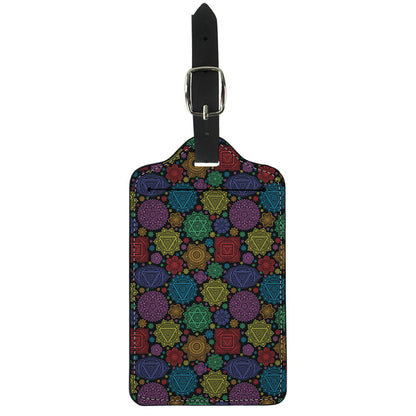 Seven Chakras Flowers Pattern Print Luggage Tag