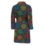 Seven Chakras Flowers Pattern Print Men's Bathrobe