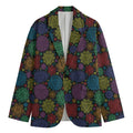 Seven Chakras Flowers Pattern Print Men's Blazer