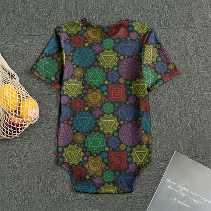 Seven Chakras Flowers Pattern Print Men's Bodysuit