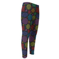Seven Chakras Flowers Pattern Print Men's Compression Pants