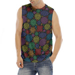 Seven Chakras Flowers Pattern Print Men's Fitness Tank Top