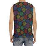 Seven Chakras Flowers Pattern Print Men's Fitness Tank Top