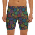 Seven Chakras Flowers Pattern Print Men's Long Boxer Briefs