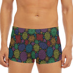 Seven Chakras Flowers Pattern Print Men's Short Boxer Briefs