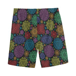 Seven Chakras Flowers Pattern Print Men's Sports Shorts