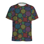 Seven Chakras Flowers Pattern Print Men's Sports T-Shirt