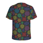 Seven Chakras Flowers Pattern Print Men's Sports T-Shirt
