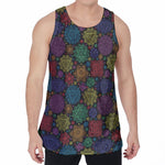 Seven Chakras Flowers Pattern Print Men's Velvet Tank Top