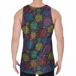 Seven Chakras Flowers Pattern Print Men's Velvet Tank Top
