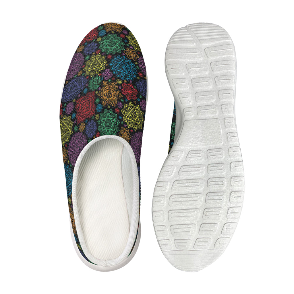 Seven Chakras Flowers Pattern Print Mesh Casual Shoes