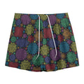 Seven Chakras Flowers Pattern Print Mesh Shorts