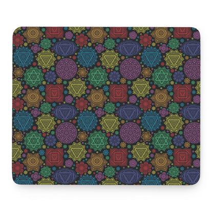 Seven Chakras Flowers Pattern Print Mouse Pad
