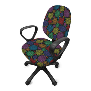 Seven Chakras Flowers Pattern Print Office Chair Cover