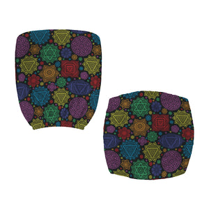 Seven Chakras Flowers Pattern Print Office Chair Cover