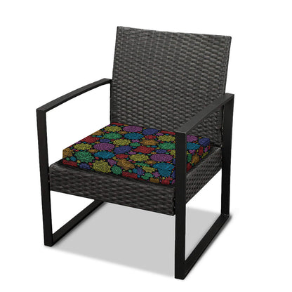 Seven Chakras Flowers Pattern Print Outdoor Seat Cushion Cover