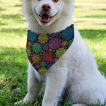 Seven Chakras Flowers Pattern Print Over The Collar Dog Bandana