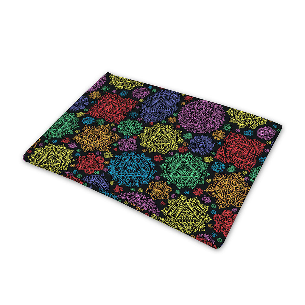 Seven Chakras Flowers Pattern Print Pet Cooling Mat Cover