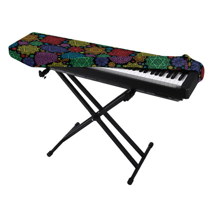 Seven Chakras Flowers Pattern Print Piano Keyboard Cover