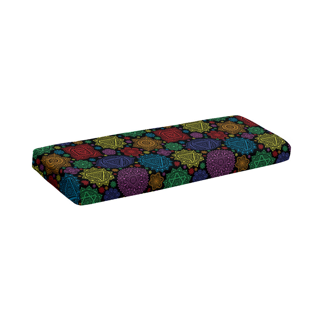 Seven Chakras Flowers Pattern Print Piano Keyboard Cover