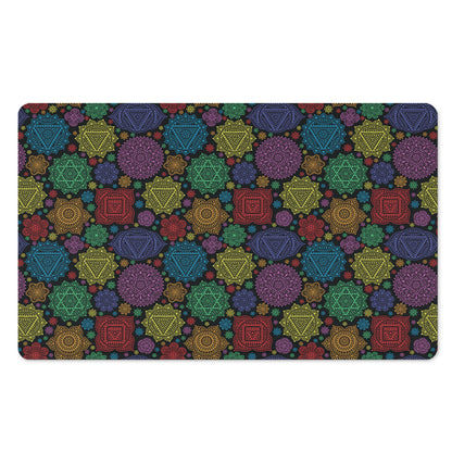 Seven Chakras Flowers Pattern Print Polyester Doormat