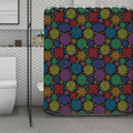 Seven Chakras Flowers Pattern Print Polyester Shower Curtain